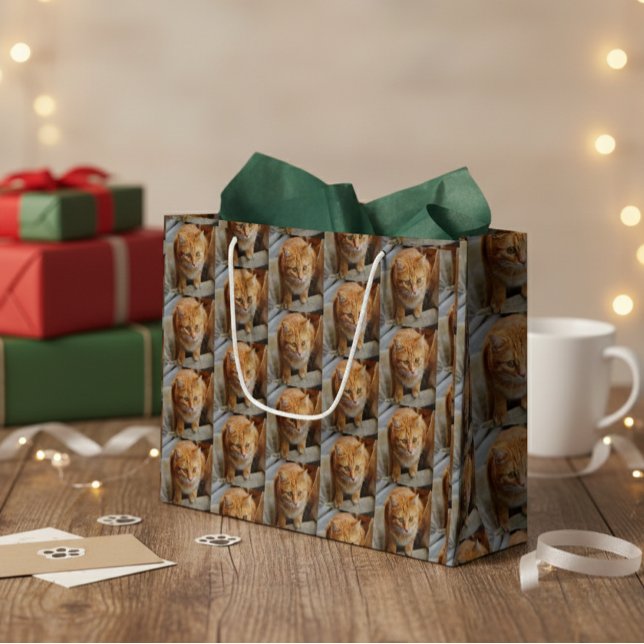 Pet Cat Dog Photo Personalise Custom Large Gift Bag (Creator Uploaded)