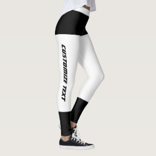 Pet Cat Lover Activewear Customised White Black Leggings