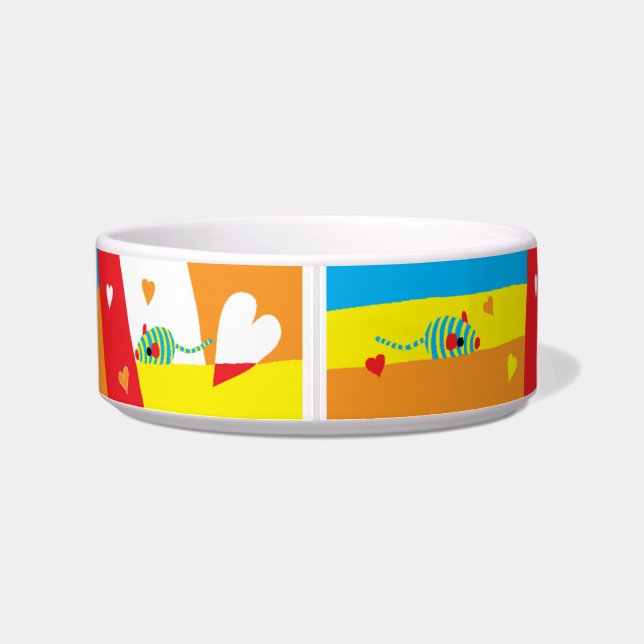 Pet CAT Medium Bowl "Eat Drink and be Furry!" (Back)