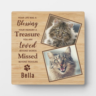Pet Cat Memorial Photo Plaque