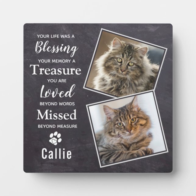 Pet Cat Memorial Plaque (Front)