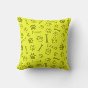 Pet - Cat or Dog Paw Footprint and Bone Pattern  Cushion