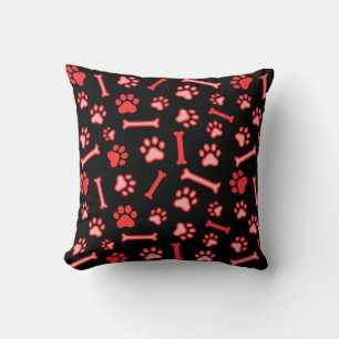 Pet - Cat or Dog Paw Footprint and Bone Pattern Cushion