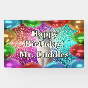 Pet Cat Personalised character birthday banner