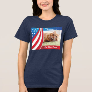 Pet Cat Photo Presidential Election 2024 Vote Tri-Blend Shirt