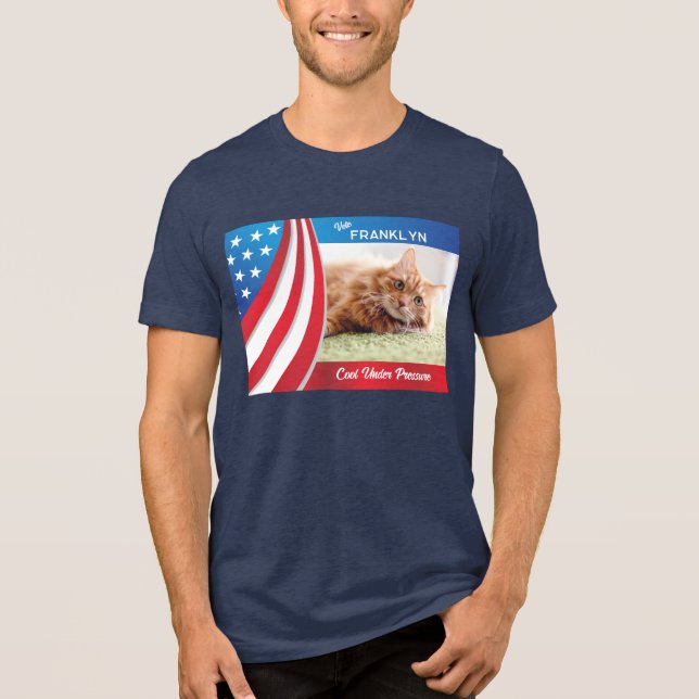 Pet Cat Photo Presidential Election 2024 Vote Tri-Blend Shirt (Front)
