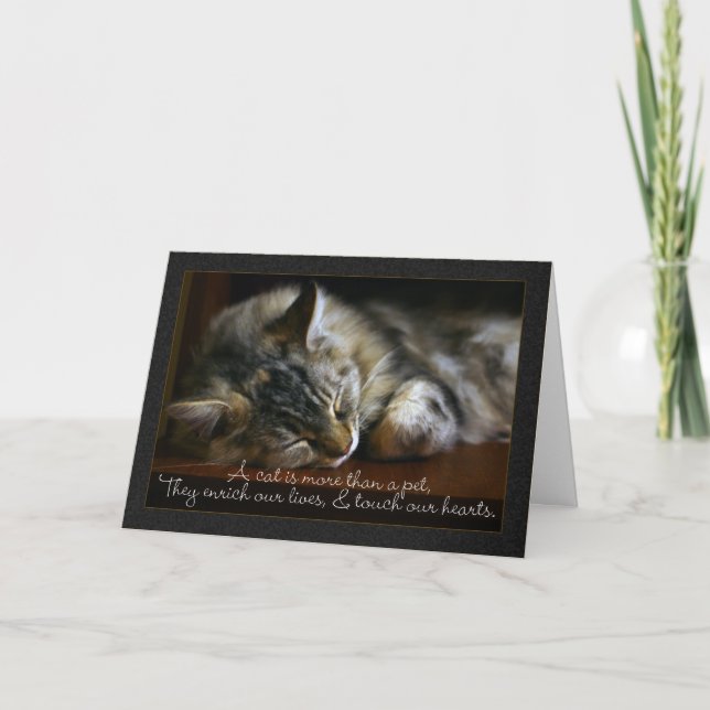 Pet Cat Sympathy Card, Loss Of Pet Card (Front)