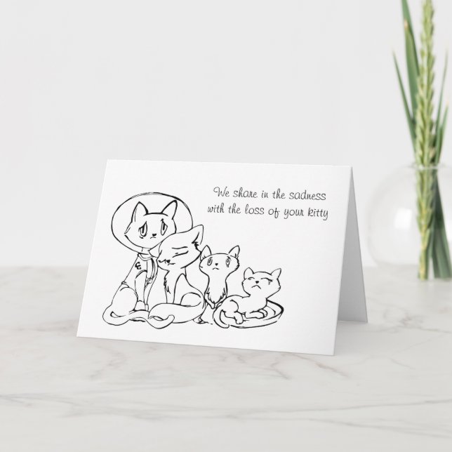 Pet Cat Sympathy Card with Poem (Female Cat) (Front)