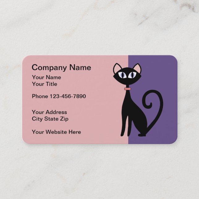 Pet Cat Theme Trendy Design Business Card (Front)