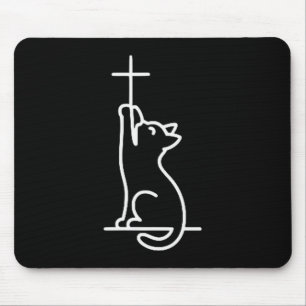 Pet Cats Love Jesus Be Happy Cat Mouse Pad
