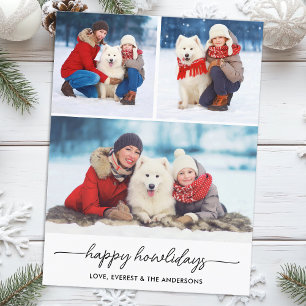 Pet Christmas Happy Howlidays Dog Photo Collage  Holiday Postcard