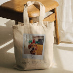 Pet Christmas Holiday Dog Photo Personalised Tote Bag<br><div class="desc">Cute Pet Dog Custom Christmas Holiday photo you can easily add your pet's photo and name by clicking the "Personalise" button.</div>
