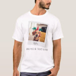 Pet Christmas Holiday Photo Personalised T-Shirt<br><div class="desc">Cute Pet Dog Custom Christmas Holiday photo you can easily add your pet's photo and name by clicking the "Personalise" button.</div>