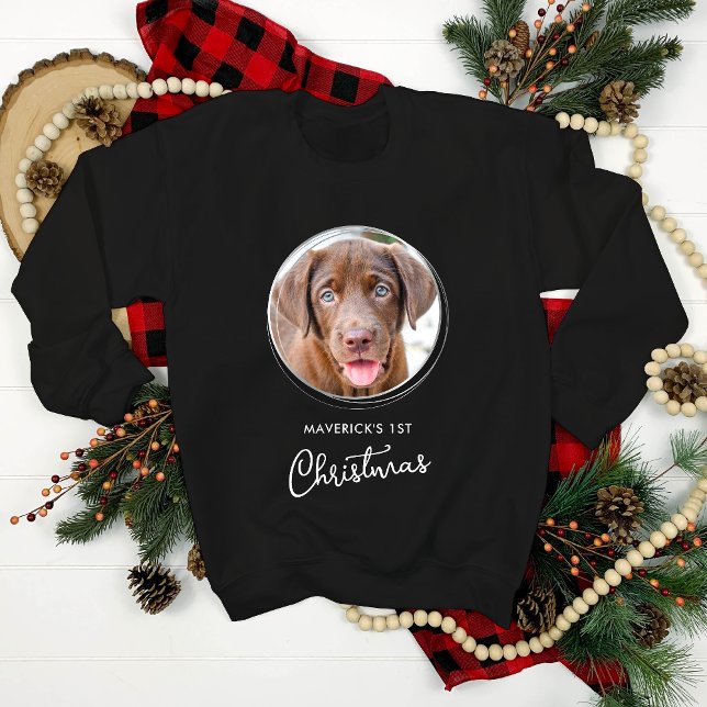 Pet Christmas Personalised Dog Photo Holiday Men's Sweatshirt (Creator Uploaded)