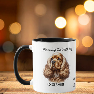 Pet Cocker Spaniel Paws Brown Personalise Mug