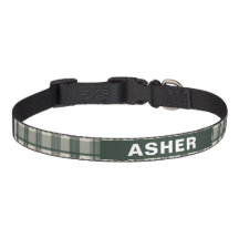Pet Collar, Plaid, Customisable