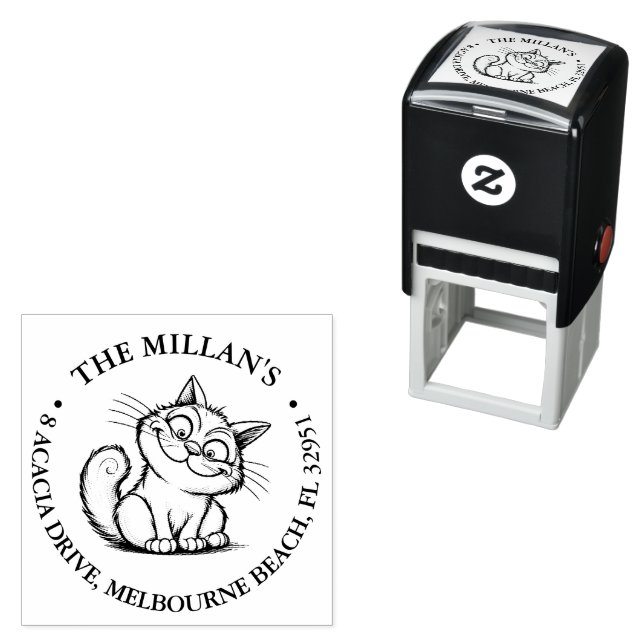 pet crazy cat theme self-inking stamp (In Situ)