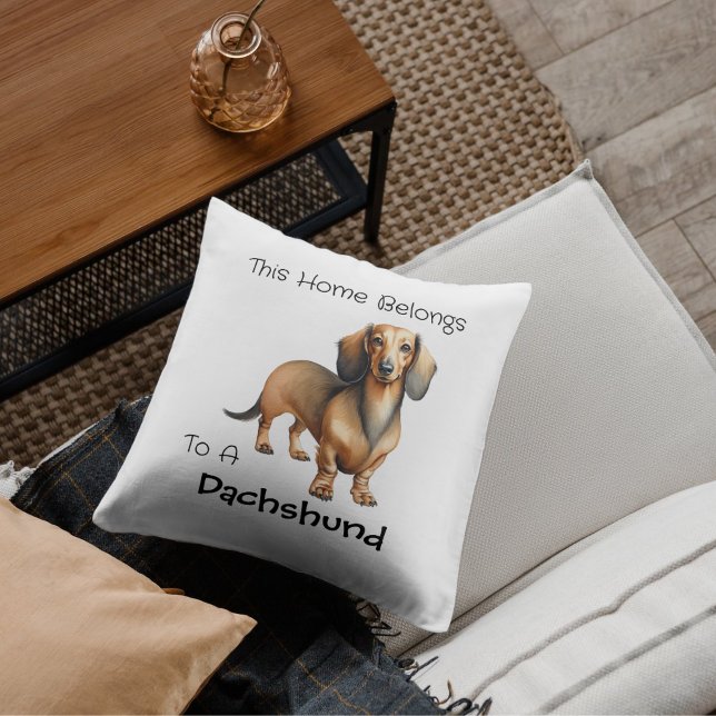 Pet Dachshund Brown Personalize Cushion (Creator Uploaded)