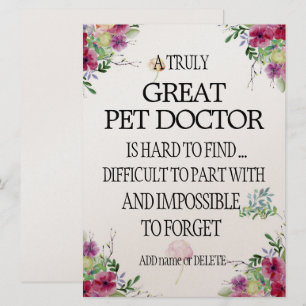 Pet doctor veterinarian Thank you Appreciation  Card