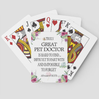 Pet doctor veterinarian Thank you Appreciation Playing Cards