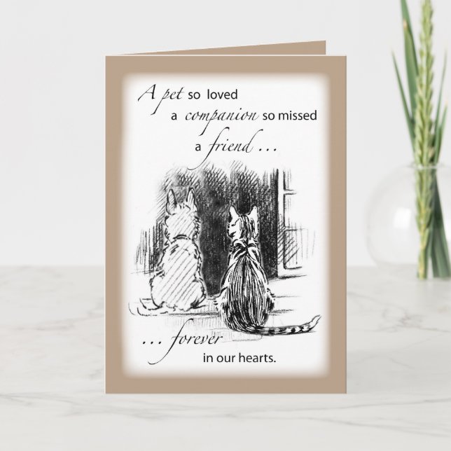 Pet, Dog and Cat Sympathy Card (Front)