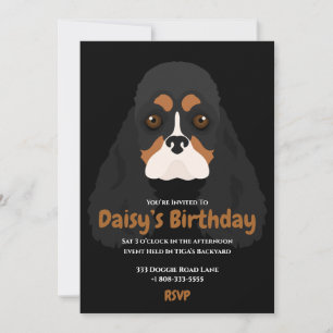 Pet dog birthday paw life party invitation