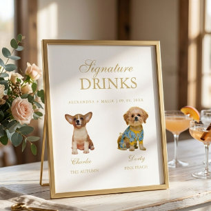 Pet Dog Calligraphy Signature Drink wedding sign
