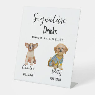Pet Dog Calligraphy Signature Drink wedding sign