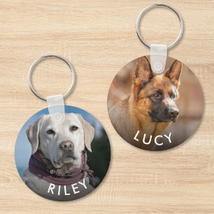 Pet Dog Cat 2 Photo Double-Sided Key Ring
