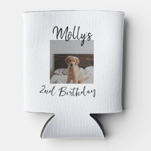 Pet dog cat animal birthday photo modern simple can cooler