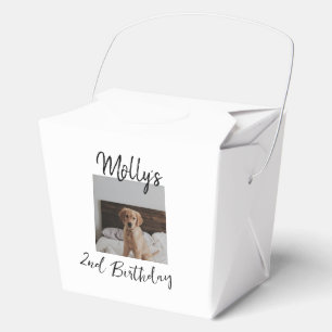 Pet dog cat animal birthday photo modern simple  favour box