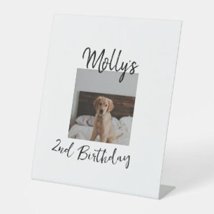 Pet dog cat animal birthday photo modern simple pedestal sign