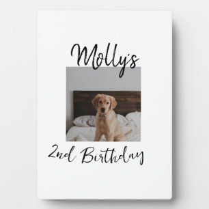 Pet dog cat animal birthday photo modern simple plaque
