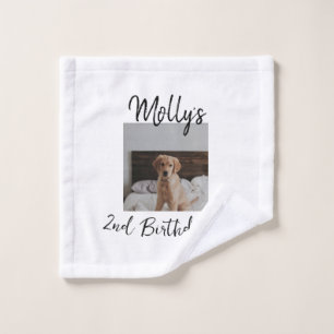 Pet dog cat animal birthday photo modern simple wash cloth