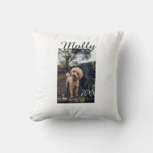 Pet dog cat animal birthday photo modern year date cushion