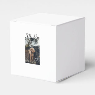 Pet dog cat animal birthday photo modern year date favour box