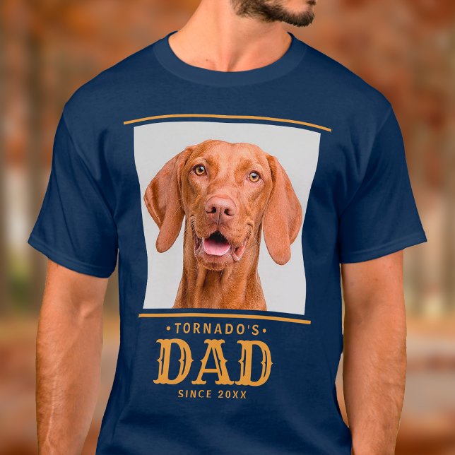 Pet Dog Cat Dad Since Year Personalised Photo T-Shirt (Pet Dog Dad T-Shirt)
