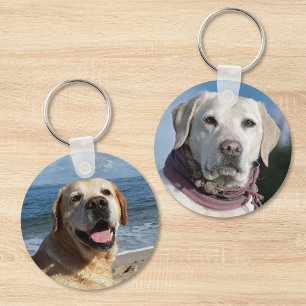 Pet Dog Cat Double-Sided Photo Key Ring