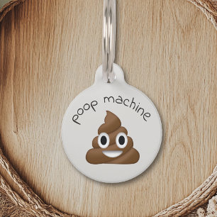 Pet Dog Cat Funny Poop Customise ID Lost Tag