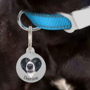 Pet Dog Cat Heart Photo Customise ID Lost Tag