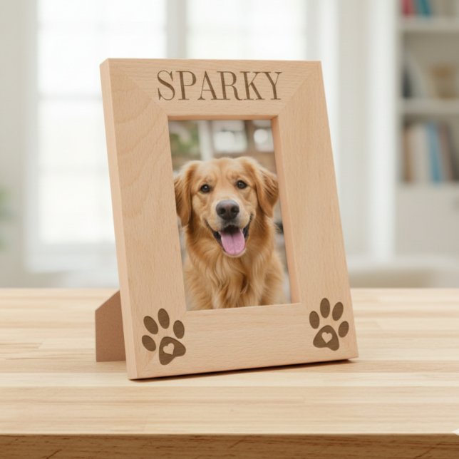 Pet Dog Cat Paws Love Custom Name Etched Frames (Creator Uploaded)