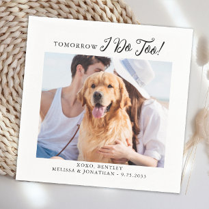 Pet Dog Cat Photo Modern Wedding Rehearsal Dinner Napkin