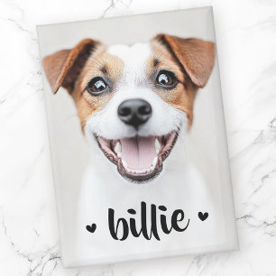 Pet dog cat photo name cute hearts magnet