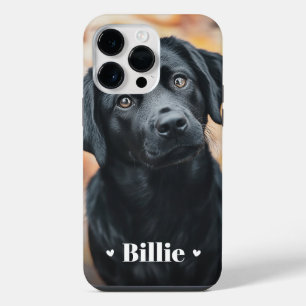 Pet dog cat photo name hearts iPhone 14 pro max case