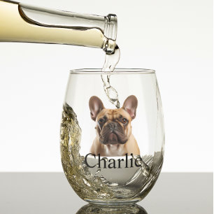 Pet Dog Cat Photo Personalized Stemless Wine Glass
