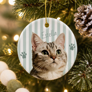 Pet Dog Cat Photo Portrait Christmas Keepsake Ceramic Ornament