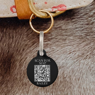 Pet Dog Cat QR Code Scan for map Address Tag