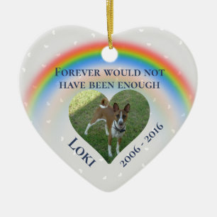 Pet Dog Cat Rainbow Bridge Photo Custom Ceramic Ornament