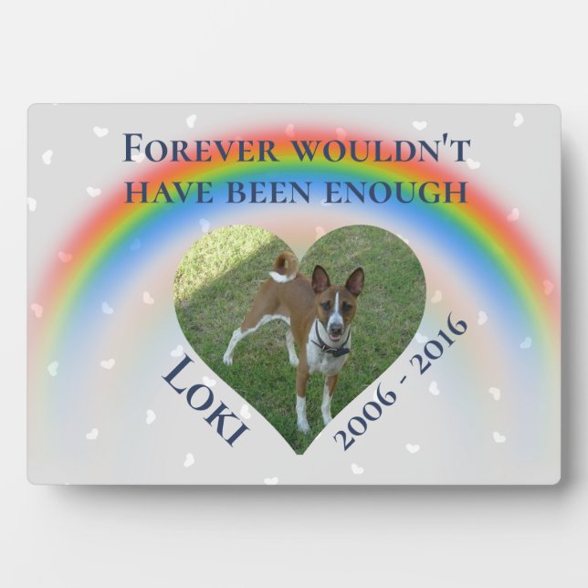 Pet Dog Cat Rainbow Bridge Photo Custom Plaque (Front)