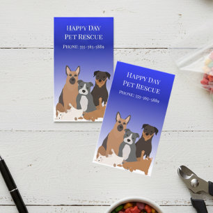 Pet Dog Cat Rescue Sitting Service Day Care Business Card
